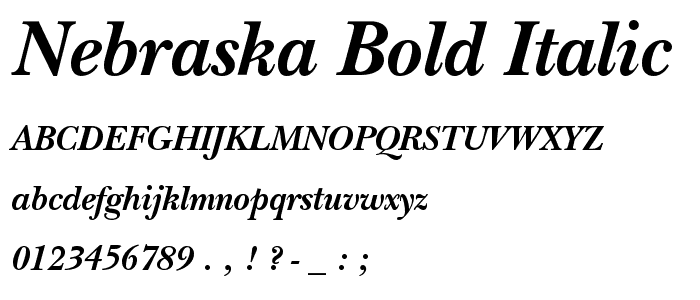 Nebraska Bold Italic font